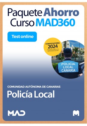 Paquete Ahorro Curso MAD360 + Test ONLINE Policía Local de Canarias