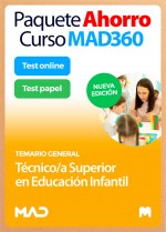 Paquete Ahorro Curso MAD360 + Libros PAPEL Técnico/a Superior en Educación Infantil