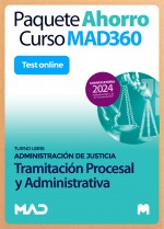 Paquete Ahorro Curso MAD360 + Test ONLINE Cuerpo de Tramitación Procesal y Administrativa (turno libre)