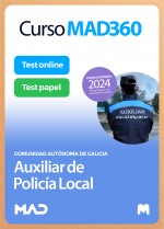 Curso MAD360 Oposiciones Auxiliar de la Policía Local + Temario Papel + Test Papel y Online