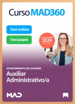 Curso MAD360 Oposiciones Auxiliar Administrativo/a + Temario Papel + Test Papel y Online. Compra anticipada