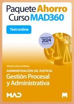 Paquete Ahorro Curso MAD360 + Test ONLINE Cuerpo de Gestión Procesal y Administrativa (promoción interna)