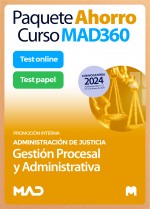Paquete Ahorro Curso MAD360 + Test PAPEL y ONLINE Cuerpo de Gestión Procesal y Administrativa (promoción interna)