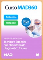 Curso MAD360 Técnico/a Superior en Laboratorio de Diagnóstico Clínico + Temario Papel + Test Papel y Online. Compra anticipada