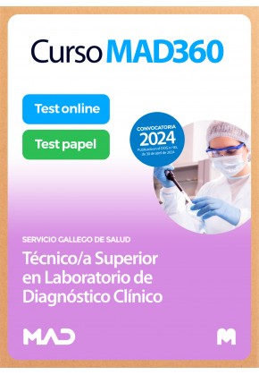 Curso MAD360 Técnico/a Superior en Laboratorio de Diagnóstico Clínico + Temario Papel + Test Papel y Online. Compra anticipada