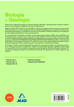 Biología y Geología. Profesores de Secundaria