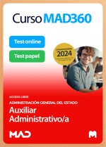 Curso MAD360 12 meses Auxiliar Administrativo/a de la Administración General del Estado (Acceso libre)+ Libros papel