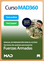 Curso MAD360 Preparación para acceso a una relación de servicios de carácter permanente en las Fuerzas Armadas + Libros papel