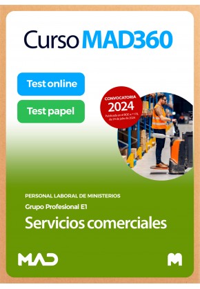 Curso MAD360 Servicios comerciales (Grupo Profesional E1) + Libros papel