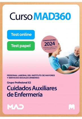 Curso MAD360 Cuidados Auxiliares de Enfermería (Grupo Profesional E2) + Libros papel