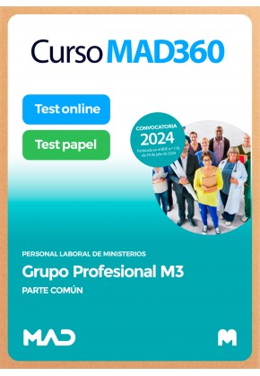 Curso MAD360 Personal Laboral de Ministerios (Grupo M3) + Libros Papel