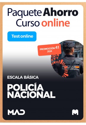 Paquete Ahorro Curso + Test ONLINE Policía Nacional Escala Básica 2024 Promoción 41