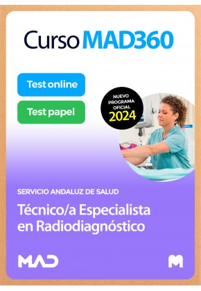 Curso MAD360 12 meses  Técnico/a Especialista en Radiodiagnóstico del Servicio Andaluz de Salud + Libros papel