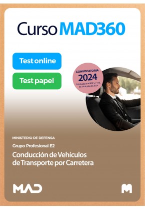 Curso MAD360 Conducción de Vehículos de Transporte por Carretera (Grupo E2 - Programa 3) + Libros Papel