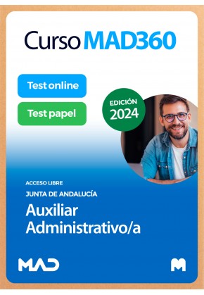 Curso MAD360 Auxiliar Administrativo/a (acceso libre) + Libros papel