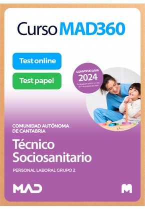 Curso MAD360 Técnico/a Sociosanitario (Personal Laboral Grupo 2) + Libros Papel