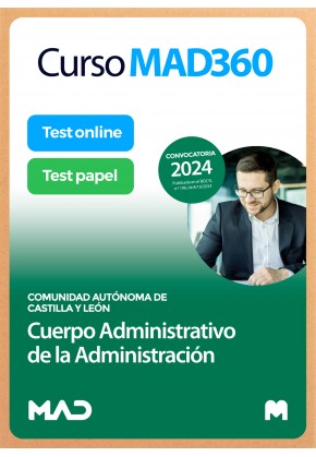 Curso MAD360 Cuerpo Administrativo de la Administración Comunidad Autónoma de Castilla y León + Libros Papel