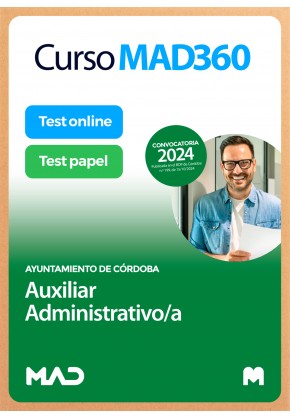 Curso MAD360  Auxiliar Administrativo/a Ayuntamiento de Córdoba + Libros Papel