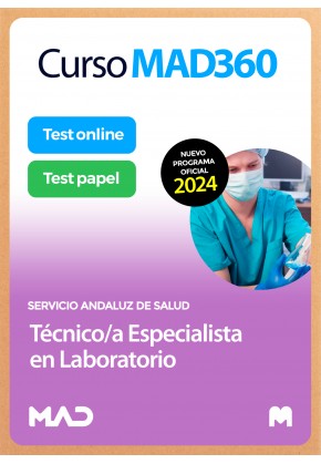 Curso MAD360 Oposiciones Técnico/a Especialista en Laboratorio + Libros papel