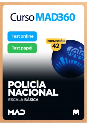 Curso MAD360 Oposiciones Policía Nacional Escala Básica Promoción 42 + Libros Papel