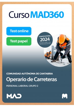 Curso MAD360 Operario de Carreteras (Personal Laboral Grupo 2)  + Libros Papel