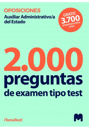 Test para oposiciones a Auxiliar Administrativo/a del Estado (2.000 preguntas de examen)