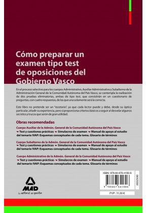 Como Preparar Un Examen Tipo Test de Oposiciones del Gobierno Vasco