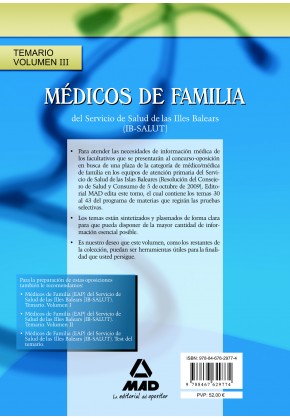 Médicos de Familia (Eap) del Servicio de Salud de Las Illes Balears (Ib-Salut)