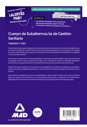 Cuerpo de Subalternos/as de Gestión Sanitaria