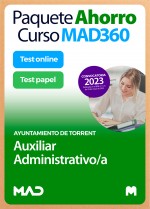 Paquete Ahorro Curso MAD360 + Test PAPEL y ONLINE Auxiliar Administrativo/a