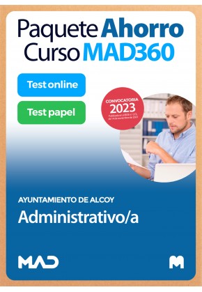 Paquete Ahorro Curso MAD360 + Test PAPEL y ONLINE Administrativo/a