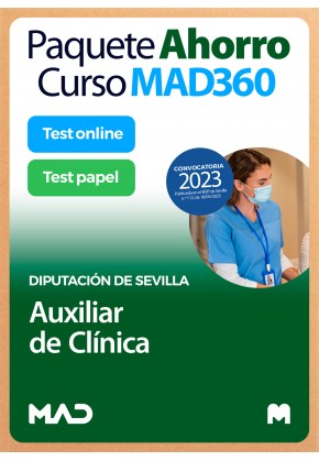 Paquete Ahorro Curso MAD360 + Libros PAPEL Auxiliar de Clínica