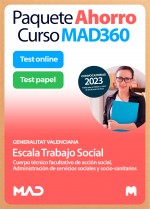 Paquete Ahorro Curso MAD360 + Test PAPEL y ONLINE Escala Trabajo Social