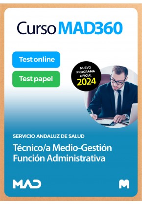 Curso MAD360 Técnico/a Medio-Gestión Función Administrativa + Libros Papel