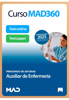 Curso MAD360 Auxiliar de Enfermería Principado de Asturias + Libros Papel