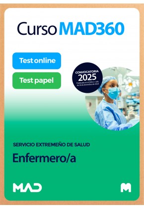 Curso MAD360 Enfermero/a Servicio Extremeño de Salud + Libros Papel