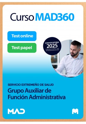 Curso MAD360 Grupo Auxiliar de Función Administrativa + Libros Papel