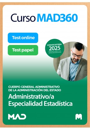 Curso MAD360 Administrativo/a Especialidad Estadística Administración del Estado + Libros Papel