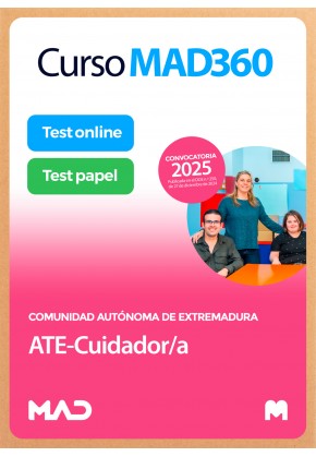 Curso MAD360 ATE Cuidador/a (Personal Laboral Grupo IV) + Libros Papel