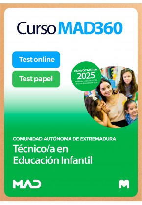 Curso MAD360 Técnico/a en Educación Infantil (Personal Laboral Grupo III) + Libros Papel