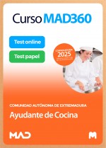 Curso MAD360 Ayudante de Cocina (Personal Laboral Grupo V)  Comunidad Autónoma de Extremadura + Libros Papel