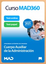 Curso MAD360 Cuerpo Auxiliar de la Administración Pública + Libros Papel