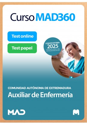 Curso MAD360 Auxiliar de Enfermería (Personal Laboral Grupo IV) + Libros Papel