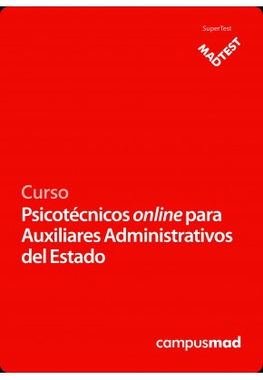 GRATIS 24 horas Curso MADTEST Psicotécnicos para Auxiliares Administrativos del Estado