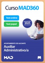 Curso MAD360 Auxiliar Administrativo/a Ayuntamiento de Alicante + Libros Papel