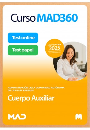 Curso MAD360 Cuerpo Auxiliar de la Administración General + Libros Papel