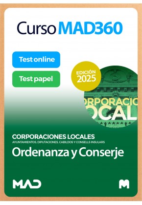 Curso MAD360 Ordenanza y Conserje Corporaciones Locales + Libros Papel