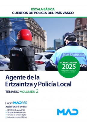 Agente de la Escala Básica de los Cuerpos de Policía del País Vasco (Ertzaintza y Policía Local)