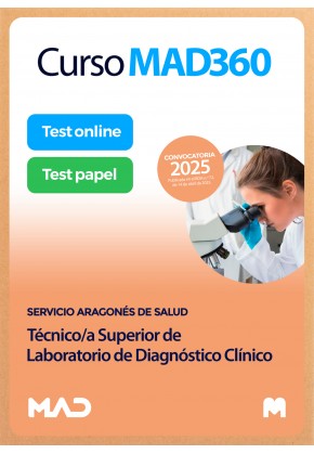 Curso MAD360 Técnico/a Superior de Laboratorio de Diagnóstico Clínico + Libros Papel