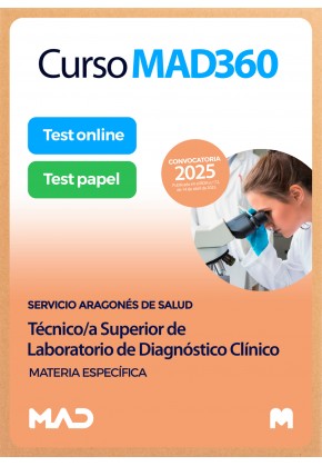 Curso MAD360 Técnico Superior de Laboratorio de Diagnóstico Clínico (parte específica) + Libros Papel